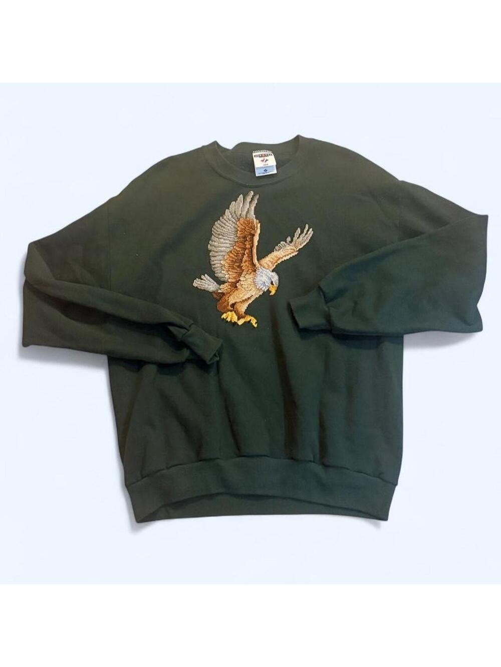 Jerzees Men's Green and Khaki Sweatshirt
